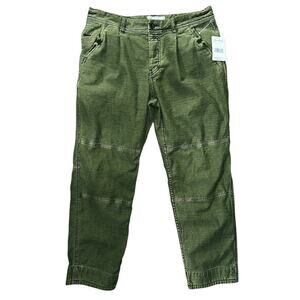 NWT Free People High-Rise Slouch Dark Olive Utility Pants 30X27